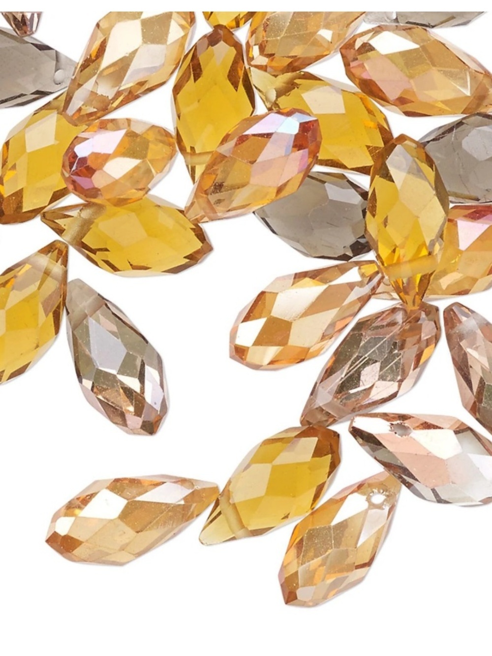 Faceted Briolette Crystal Drops 12x6mm – 40pc Pack for Jewellery Making